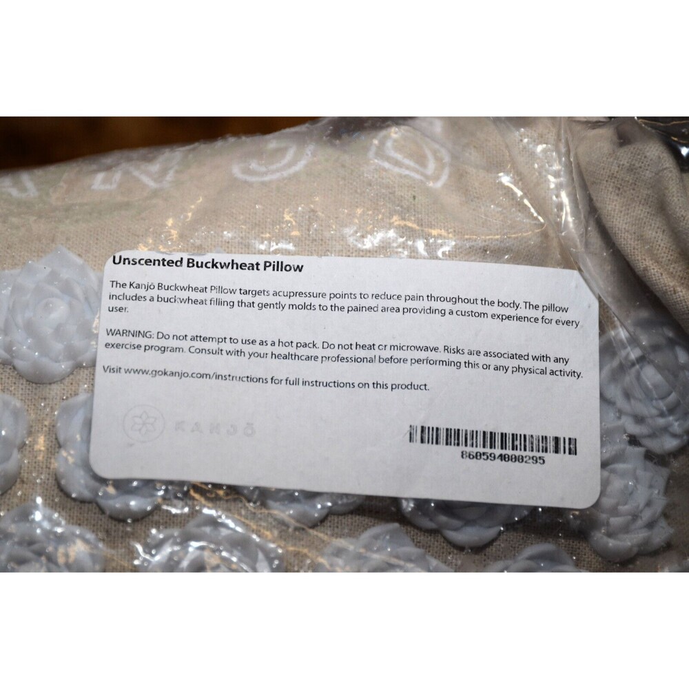 Kanjo Unscented Acupressure Buckwheat Pillow Back/Neck Pain Relief